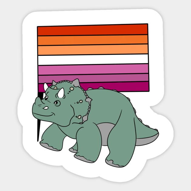 Dinosaur lesbian flag Sticker by Walt crystals